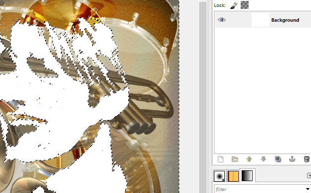 floated onto background