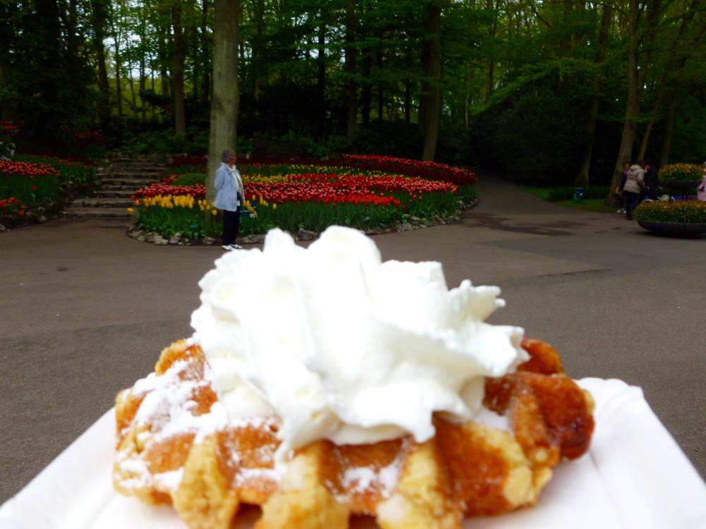 A waffle at Keukenhof Gardens