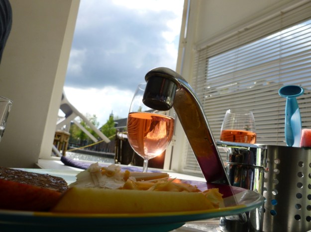 Appetizers ready to go out to the deck