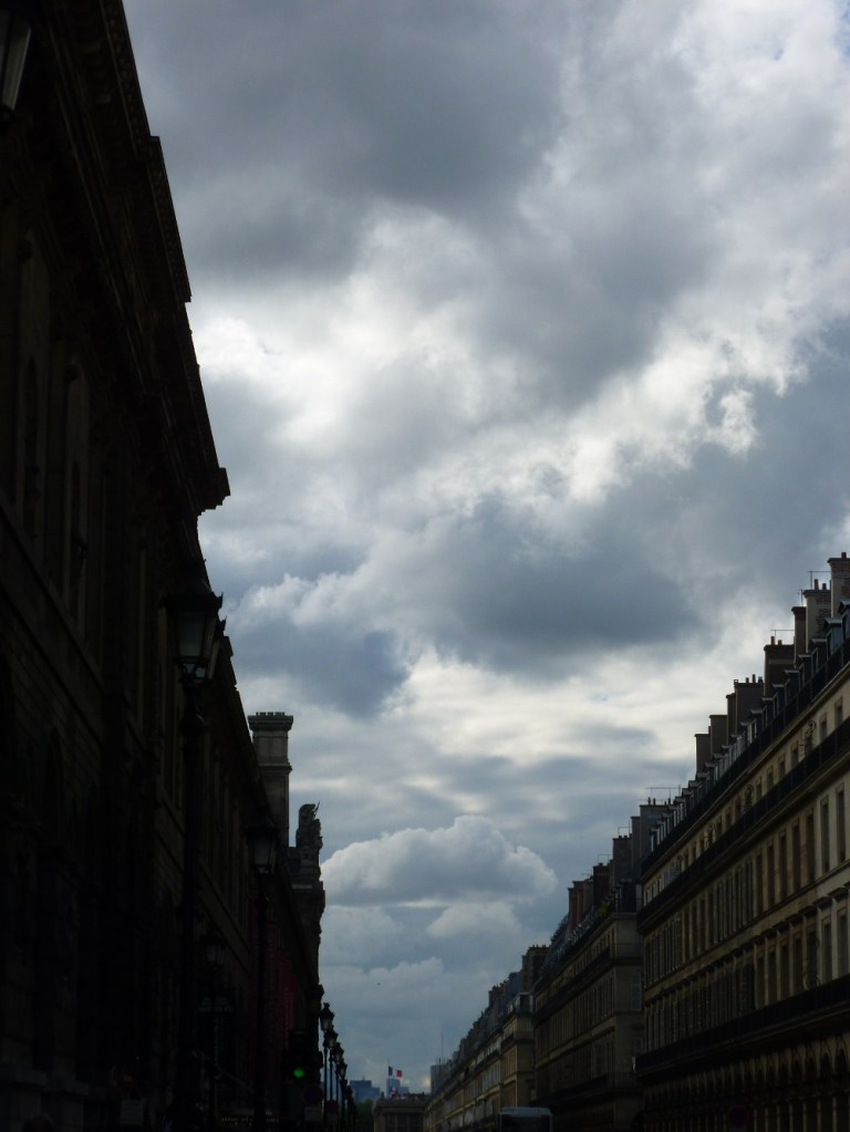 Street outside Louvre, Louvre on left