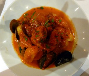 Braised seafood, fish and shellfish. Very tasty. Couldn't eat it all -- strategy: eat the shell fish, take the regular fish home in a box.