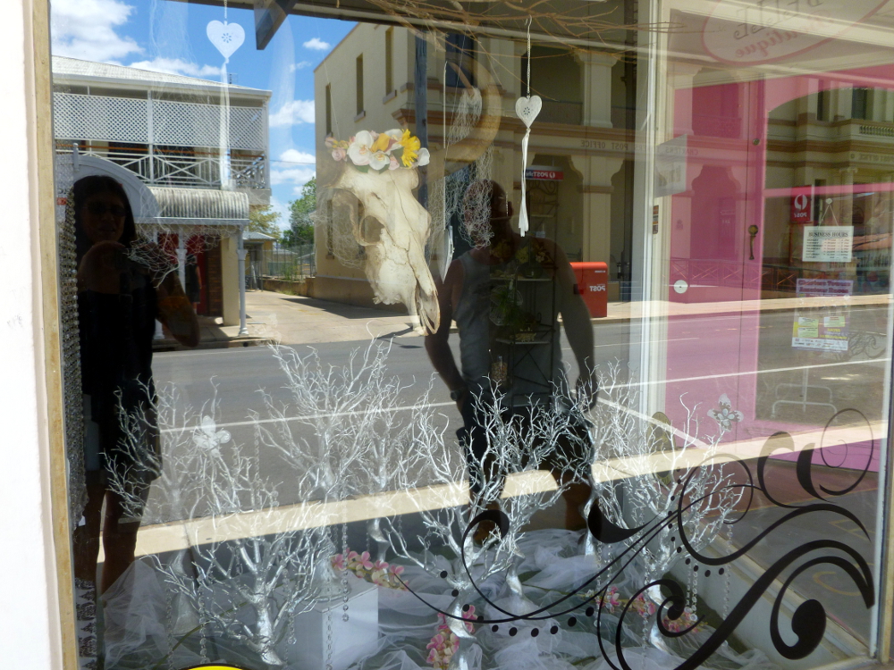 An interesting display in a florist and a reflection of the historical town and photographer