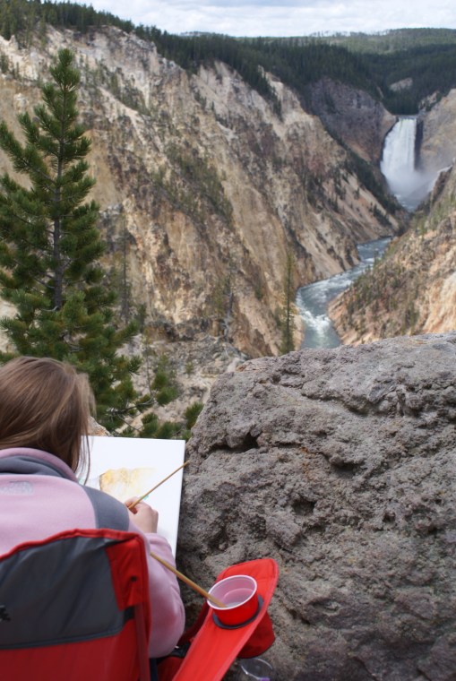 Artist at Artist's Point Yellowstone