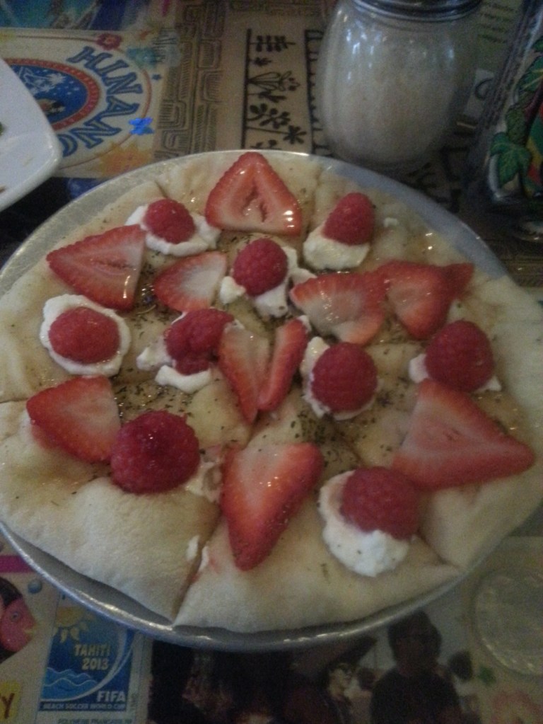 Fruit pizza at Caldera Brewery, Ashland