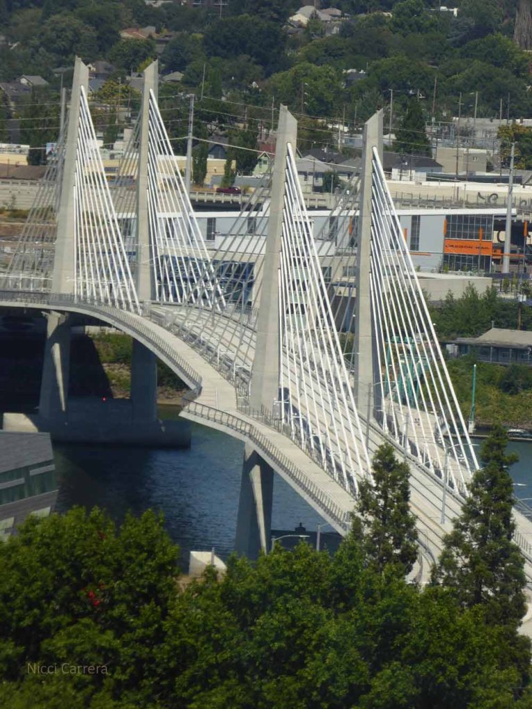 Tilikum Crossing from the sky tram
