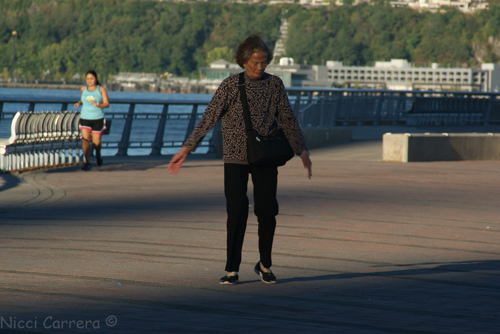 Exercising at Riverside Park