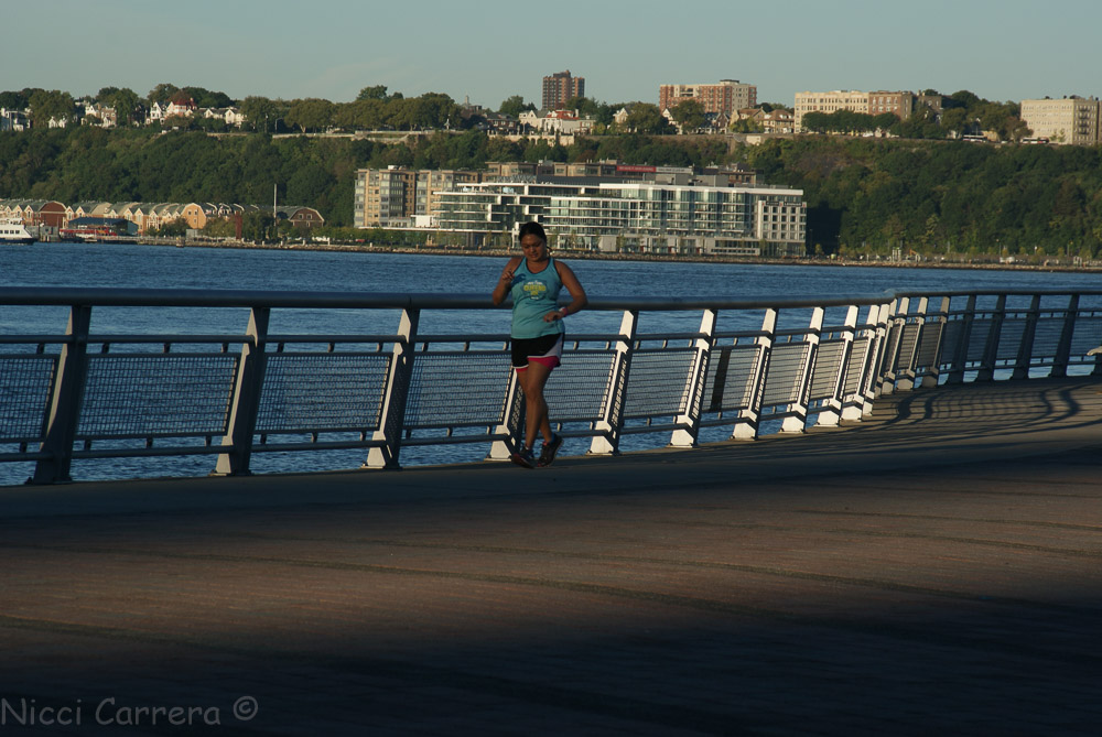 Exercising at Riverside Park
