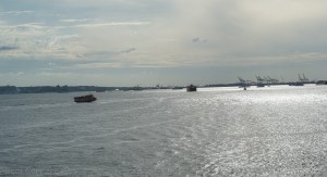 View from Staten Island Ferry, New York City