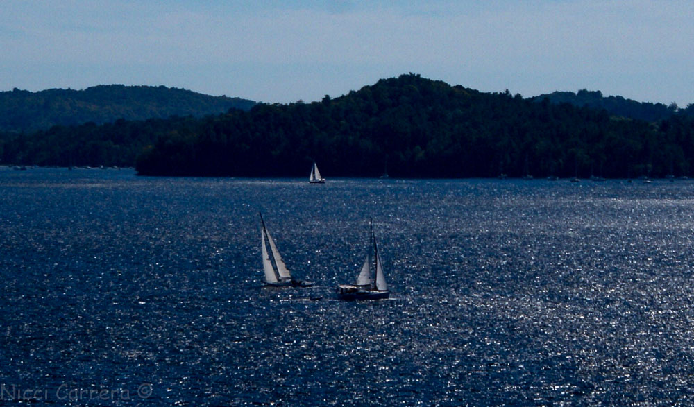 Sail boats on Lake Champlain