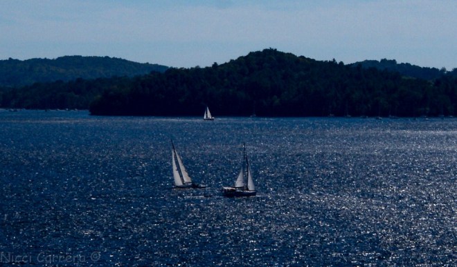 Sail boats on Lake Champlain