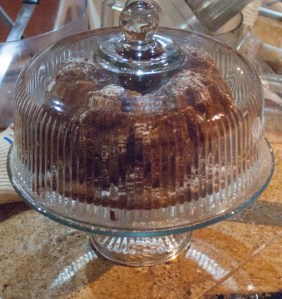 Pumpkin bundt cake all tucked away